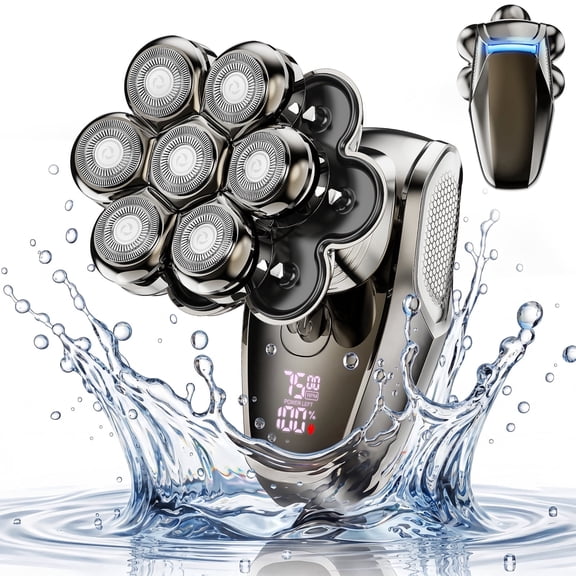 Head Shavers for Men, Magnetic 7D Electric Razor for Bald Men, IPX7 Waterproof Rechargeable Bald Shaver, Cordless