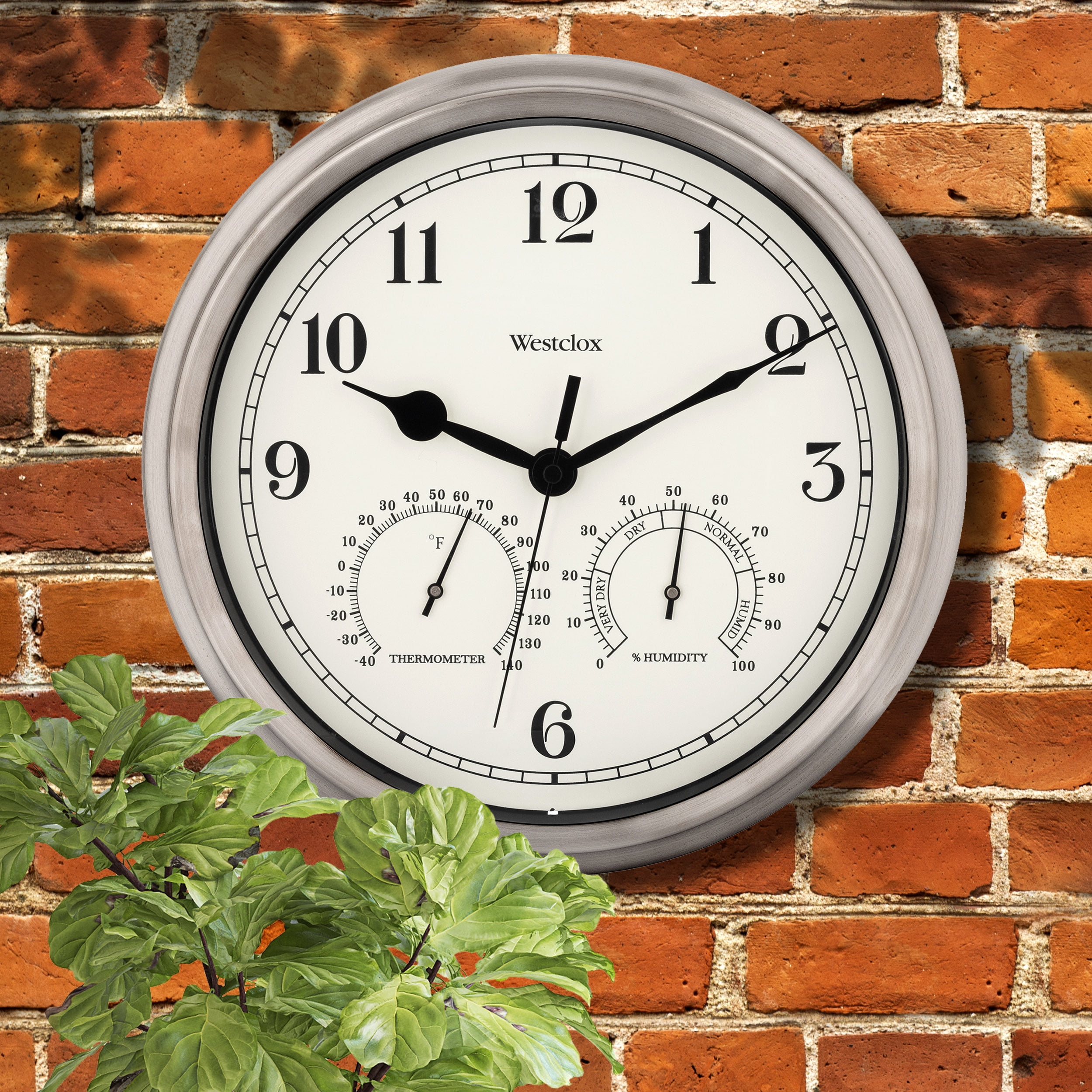 Westclox 12" Metal Indoor/Outdoor Wall Clock