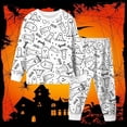 thumbnail image 2 of Kids Halloween Pajamas Size 4-5 Years Childrens Homewear Long Sleeve Round Neck Top and Pants Soft Wear Pjs for Boys White, 2 of 4