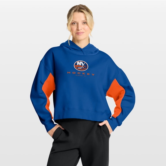 Women's Fanatics Royal New York Islanders Back Check Boxy Hoodie