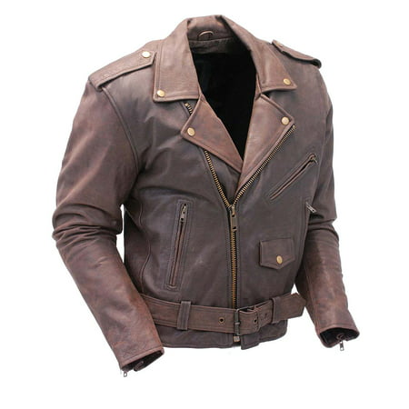 Rich Brown Genuine Leather Jacket for Men #M38ZN