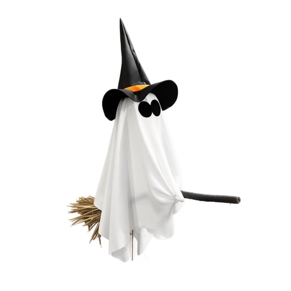 Spooky Witch Ghost Hanging Halloween Decorations – Multi-Style Fabric Ghost Broom Pendant for Haunted House Patio Outdoor Halloween Decor