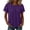 Purple, variant on GigrtiJin Womens Short Sleeve T Shirts Pleated Baggy Basic T Shirts Casual Outdoor Pull On Round Neck Cropped Tees for Womens