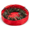 thumbnail image 3 of Sac de Rangement pour Couronne de Mode, Sac de Rangement Portable Anti-Salissures pour Guirlande de Noël pour Extérieur (Rouge, 60 x 18cm), 3 of 5
