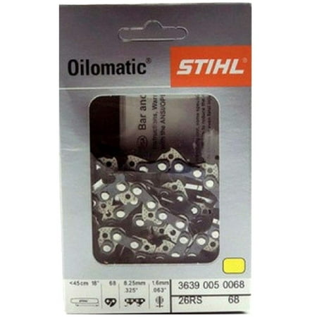 Driven Chain - Stihl Chainsaw Chain- 26RS68- 18 Inch, 68 Drive Links, .325 Pitch, .063 Gauge