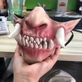 thumbnail image 2 of Cubierta De Cara De Halloween Látex Media Cara Hueso Cubierta De Cara De Miedo Cosplay Accesorios Decorativos Advancent HA036759-00, 2 of 6