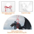thumbnail image 4 of Rocae Valley Gray Dragon for Christmas Tree Skirt with Pom Pom Trim for Holiday Party for Holiday Home Decor Indoor Outdoor-30", 4 of 7
