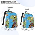 thumbnail image 2 of Yiaed Dinosaur Riding a Motorcycle Print Print Laptop Backpack Travel Canvas Backpack Vintage Aesthetic Backpack for School Knapsack Backpack Backpack for School-, 2 of 5