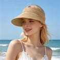 thumbnail image 2 of PRINxy Women's Roll-Up Wide Brim Straw Sun Visor Hat, Lightweight Portable UV Protection Hat for Summer Beach Hiking Activities Khaki, 2 of 7