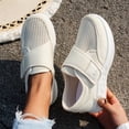 thumbnail image 6 of Domzle Shoes for Women Wide Toe Box Adjustable Slip On Sneakers Comfortable Walking Shoes for Swollen Feet Beige 39, 6 of 7