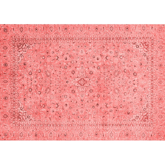 Ahgly Company Machine Washable Indoor Rectangle Abstract Red Modern Area Rugs, 8' x 12'
