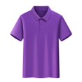 thumbnail image 4 of Purple Polo Uniform Shirts for Boys Kids,School Short‑Sleeve Casual Button‑Down Collar Golf Polo Shirts Comfy Daily Clothing,4‑12 Years, 4 of 5