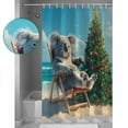 thumbnail image 3 of Christmas Shower Curtains for Bathroom Waterproof Fabric Bath Curtains Decor Bath Tub Curtain Winter Summer Beach Pine Tree Xmas Decorative Shower Curtain Sets with 12 Hooks, 72x72 Inch, 3 of 6