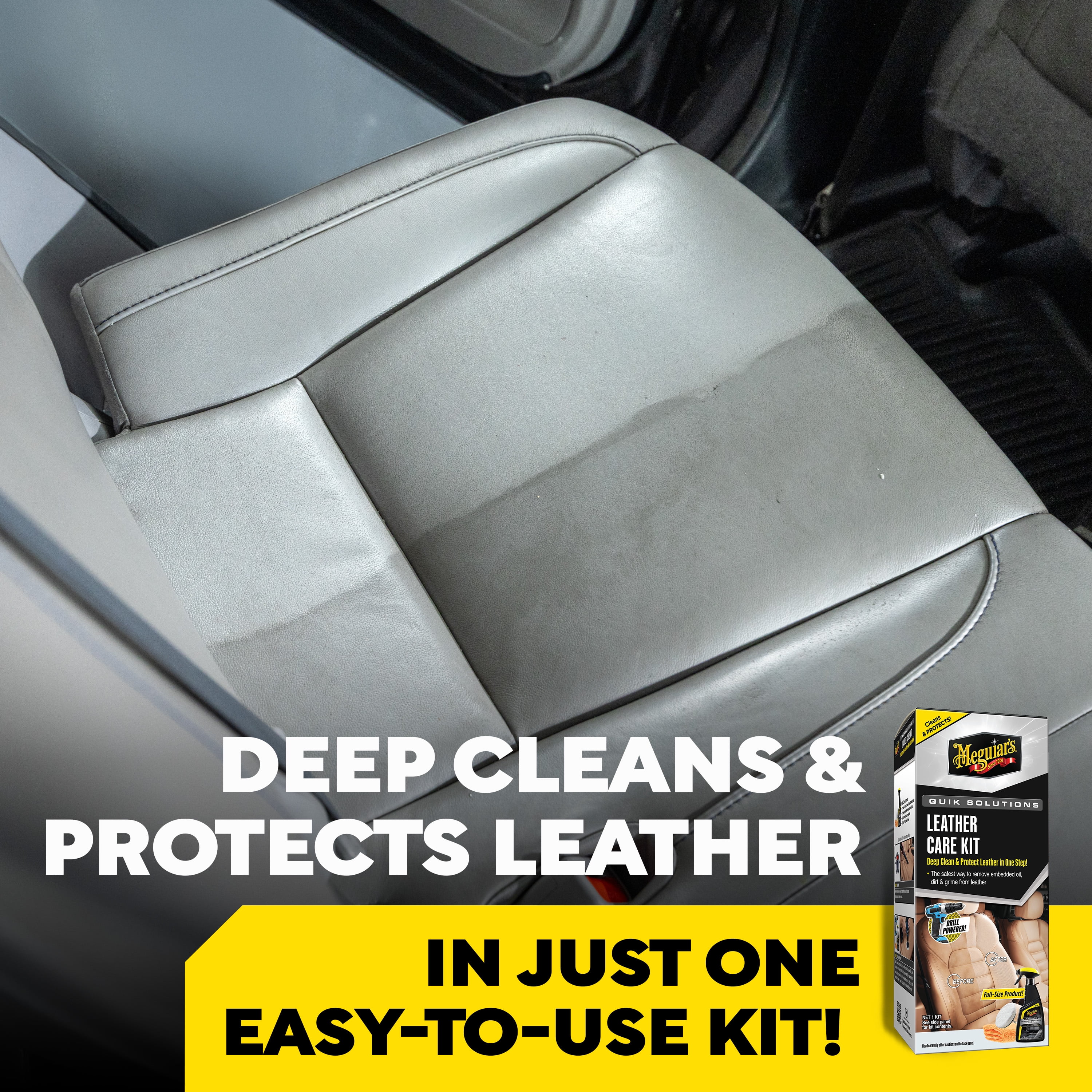 Meguiar’s Leather Care Quik Solutions Kit, Universal, UV Resistant, Car Cleaners