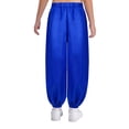 thumbnail image 2 of Aislor Girls Satin Bloomers Belly Dance Loose Solid Color Harem Pants Halloween Indian Arabic Trousers Blue 12, 2 of 7