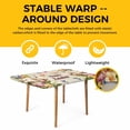 thumbnail image 4 of Happy Easter Table Cloths for 3 Foot Rectangle Tables, Bunny Eggs Spring Flowers Butterfly Wooden Grain Patio Waterproof Elastic Fitted Tablecloths, Washable Rectangular Table Cover for Camping, 4 of 8