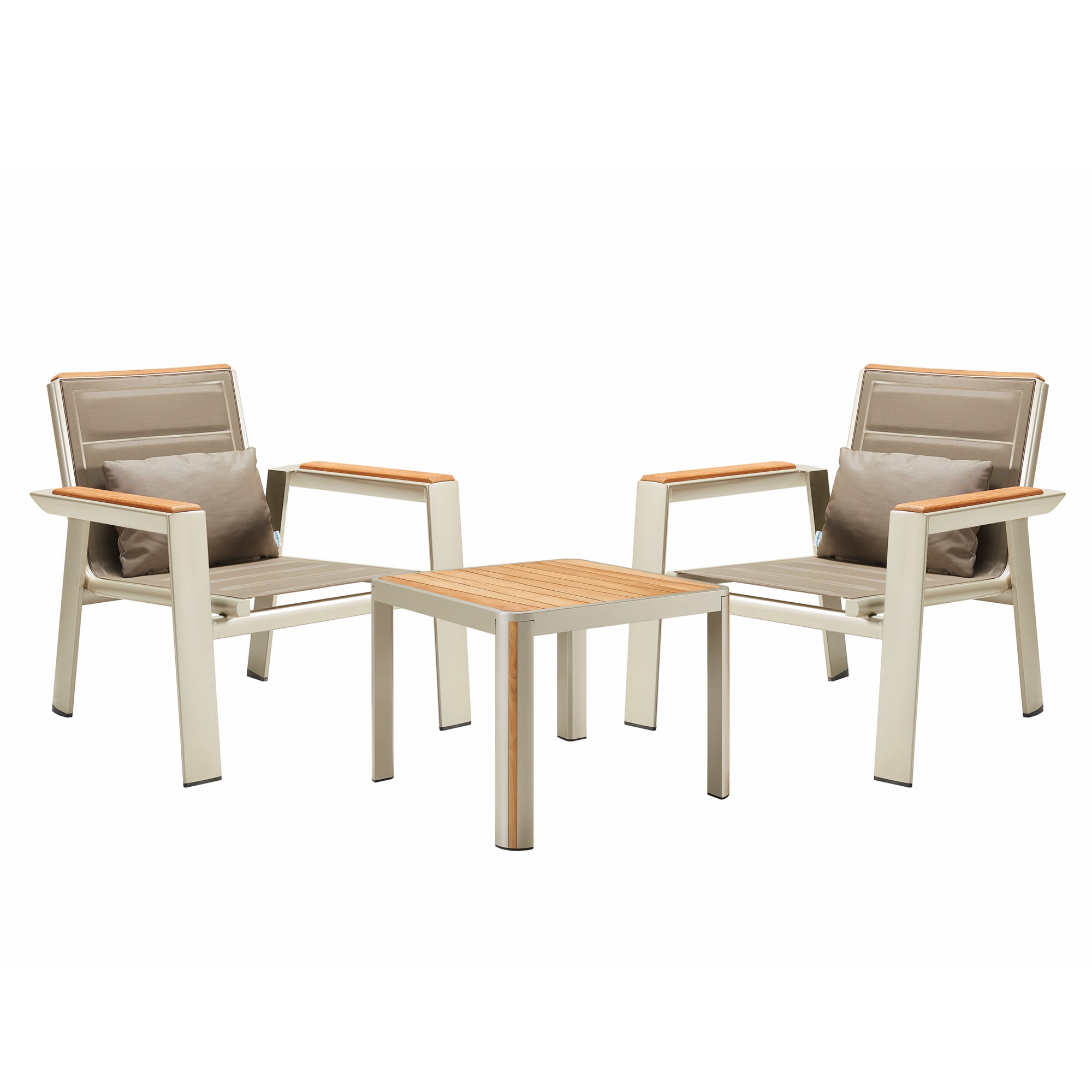 Higold Geneva Patio Furniture, 3 Pieces Bistro Set, with Single Sofa Club Chair, and Side