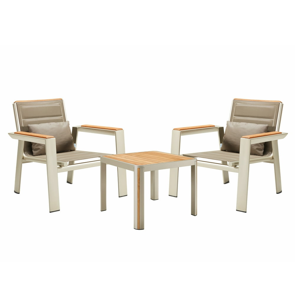 Higold Geneva Patio Furniture, 3 Pieces Bistro Set, with Single Sofa