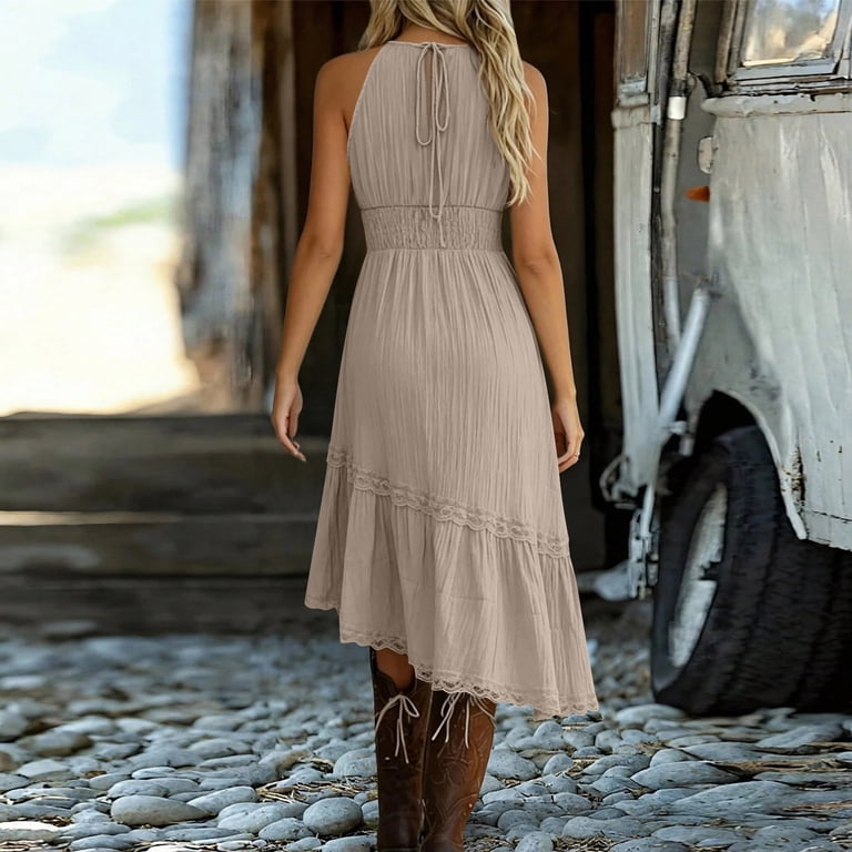 boho western lace irregular dress white lace flared sleeve irregular dress v neck front short