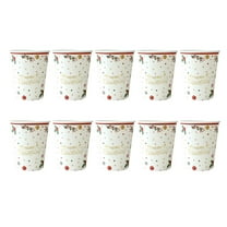 Darzheoy 10 Pcs Christmas Disposable Cups Christmas Paper Cups Gold Christmas Snowflake Disposable Paper Cups for Parties Dinners and Family Gatherings