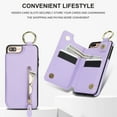 thumbnail image 6 of Cutyskin for iPhone 8 Plus / 7 Plus Wallet Case【RFID Blocking】 with Card Holder Cash Pocket Zipper Bills Slot, Soft PU Leather Magnetic Back Folio Kickstand, Finger Ring Holder Hook Case, Purple, 6 of 9