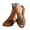 Brown, variant on Women's Leather Wedge Sandals Orthopedic Arch Support Platform Slides Casual Slip on Shoes Brown