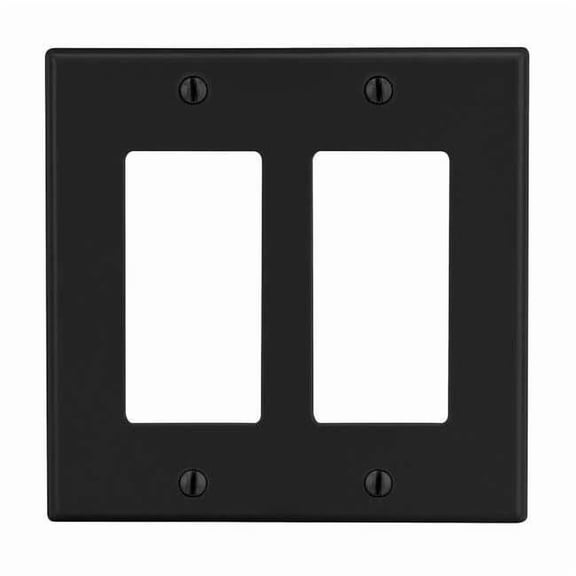 Hubbell Wiring Device-Kellems Rocker Wall Plate,Black P262BK