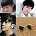 thumbnail image 3 of NUZYZ Men's Women's Sterling Silver Black Vinyl Earrings Ear Studs Jewelry Charm, 3 of 8