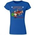 thumbnail image 2 of Santa Claus Santa's Pit Crew Christmas Printed Lady T-shirt Short Sleeve T-Shirt Soft and Comfy Shirt, Lightweight Shirt Color Royal Blue Large, 2 of 3