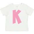 thumbnail image 3 of Inktastic Pink and White Polka Dots Letter K Boys or Girls Toddler T-Shirt, 3 of 5