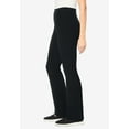 thumbnail image 3 of Woman Within Plus Size Petite Stretch-Cotton Knit Pull-On Bootcut Pocket Leggings, 3 of 3