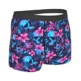 thumbnail image 2 of KLL Blue Skull Flower Men's Cotton Boxer Briefs Underwear-Small, 2 of 8