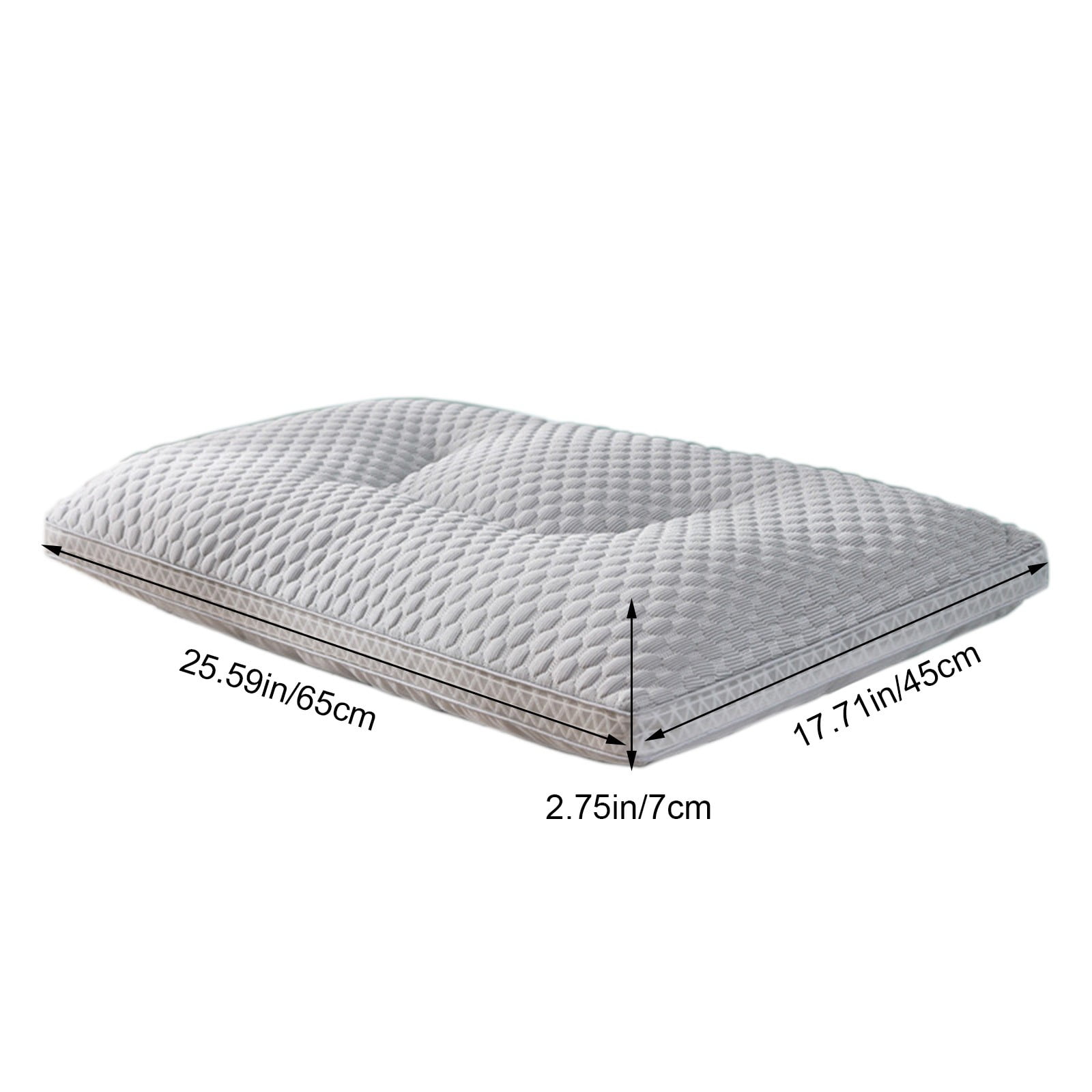 EazyTech Cooling Memory Foam Pillows Queen Size Cervical Pillow Ergonomic Head Neck Support for Side Back Stomach Sleepers Machine Washable 20x30inch Gray