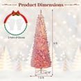 thumbnail image 7 of GVN 6ft Pre-lit Artificial Christmas Trees with Snow flocked, Xmas Decoration Tree for Indoor, Outdoor, Holiday Decor, Pink, 7 of 7