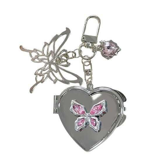 Unique Butterfly Heart Keychain Fashionable Butterfly Heart Keychain Bag Decoration Suited For Parties And Gifts