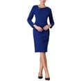 thumbnail image 1 of VESTIDO FORMAL DE MUJER INSPIRE CHIC CON CUELLO ASIMÉTRICO Y MANGA LARGA, VESTIDO ELÁSTICO MIDI XL AZUL REAL, 1 of 5