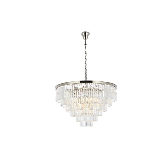 Urban Classic Sydney 33-Light Metal Royal Cut Chandelier in Nickel