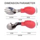 thumbnail image 2 of Juego de cuchara para niños, cuchara spork de silicona para entrenamiento de bebés, vajilla para niños de acero inoxidable 316, 2 of 5