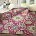 thumbnail image 2 of SAFAVIEH Madison Hope Floral Area Rug, Fuchsia/Gold, 4' x 4' Square, 2 of 12
