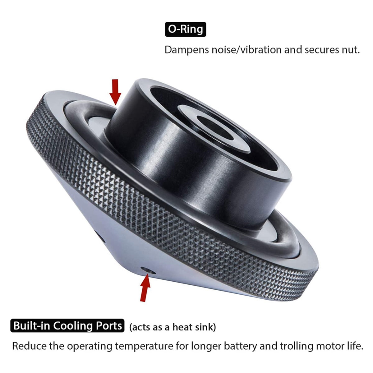 Minnkota Trolling Motors Eliminator Prop Nut For (Fits 80/101/112) - Reduces Noise & Vibration, Aluminum Build Minn Kota Ultrex Prop Nut