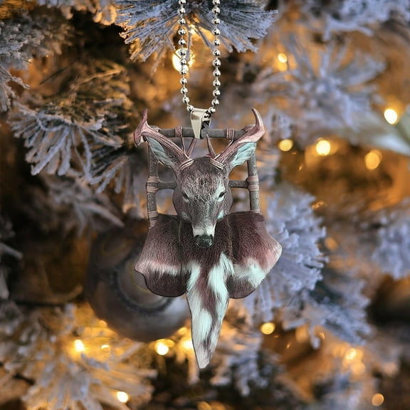 Deer Christmas Ornaments,Deer Hunting Car Hanging Ornament,Deer Head Car Christmas Decorations Interior,Ornament Christmas Decoration for Tree,Gifts for Deer Hunter