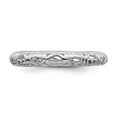 thumbnail image 4 of 925 Sterling Silver Stackable Expressions Rhodium Carved Ring Size: 6; for Adults and Teens; for Women and Men, 4 of 5