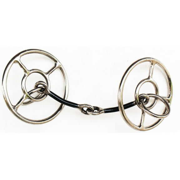 Horse Western 4.5" Mouth Double Ring Single Joint Sweet Iron Snaffle Bit 35604