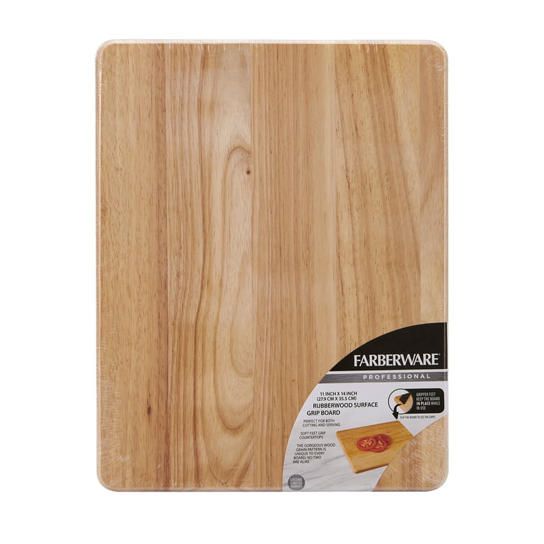 Kitchenaid Classic Rubberwood Cutting Board with Trench, 11x14-inch,  Natural 