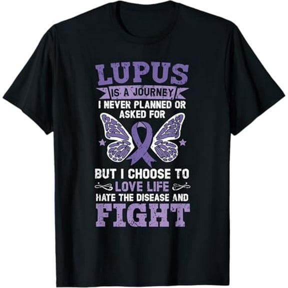 Lupus Awareness Purple Ribbon SLE Autoimmune Disease T-Shirt