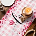 thumbnail image 3 of Valentine's Day Table Runner - 60 Inch Long Gnomes Love Roses Romantic Pink Plaid Cotton and Linen Blended Dress Scarves Farmhouse Table Runner for Kitchen Dining, Coffee Table, 13" x 60", 3 of 8