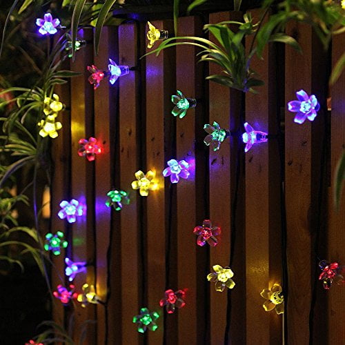 50 Leds Holiday Decorations Solar String Lights Flower Garden Panpany Outdoor Lighting For Indoor Patio Fence Party Com 50 Leds Holiday Decorations Solar, Pure Garden Vintage Outdoor Solar String Lights