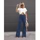 thumbnail image 1 of Pantalones casuales de pana de color sólido de primavera para mujer, pantalones micro elegantes de cintura alta, pantalones con botones, 1 of 6