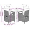 thumbnail image 4 of vidaXL 5 Piece Garden Dining Set with Cushions Brown Poly Rattan, 4 of 5