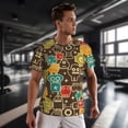 thumbnail image 3 of Wukai Robot and Monsters Print Men's Short-Sleeved Mesh T-Shirt,Quick-Dry Short Sleeve Workout T-Shirt-XX-Large, 3 of 8